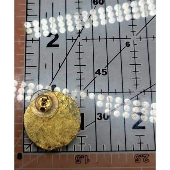 Roman Hercules Coin Post Earrings Gold Tone Antiqued Look Pierced Ears - Picture 7 of 12